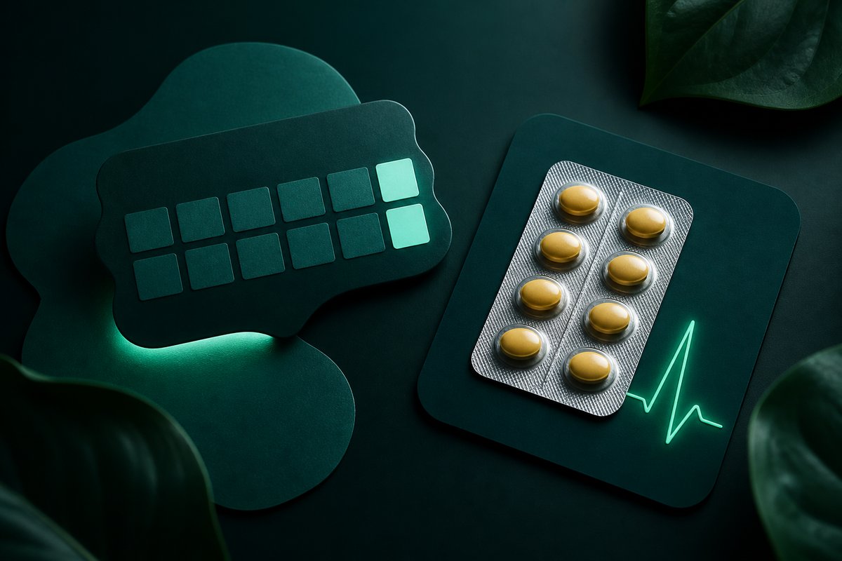 Weekend calendar and a 10 mg tadalafil blister on a pulse card
