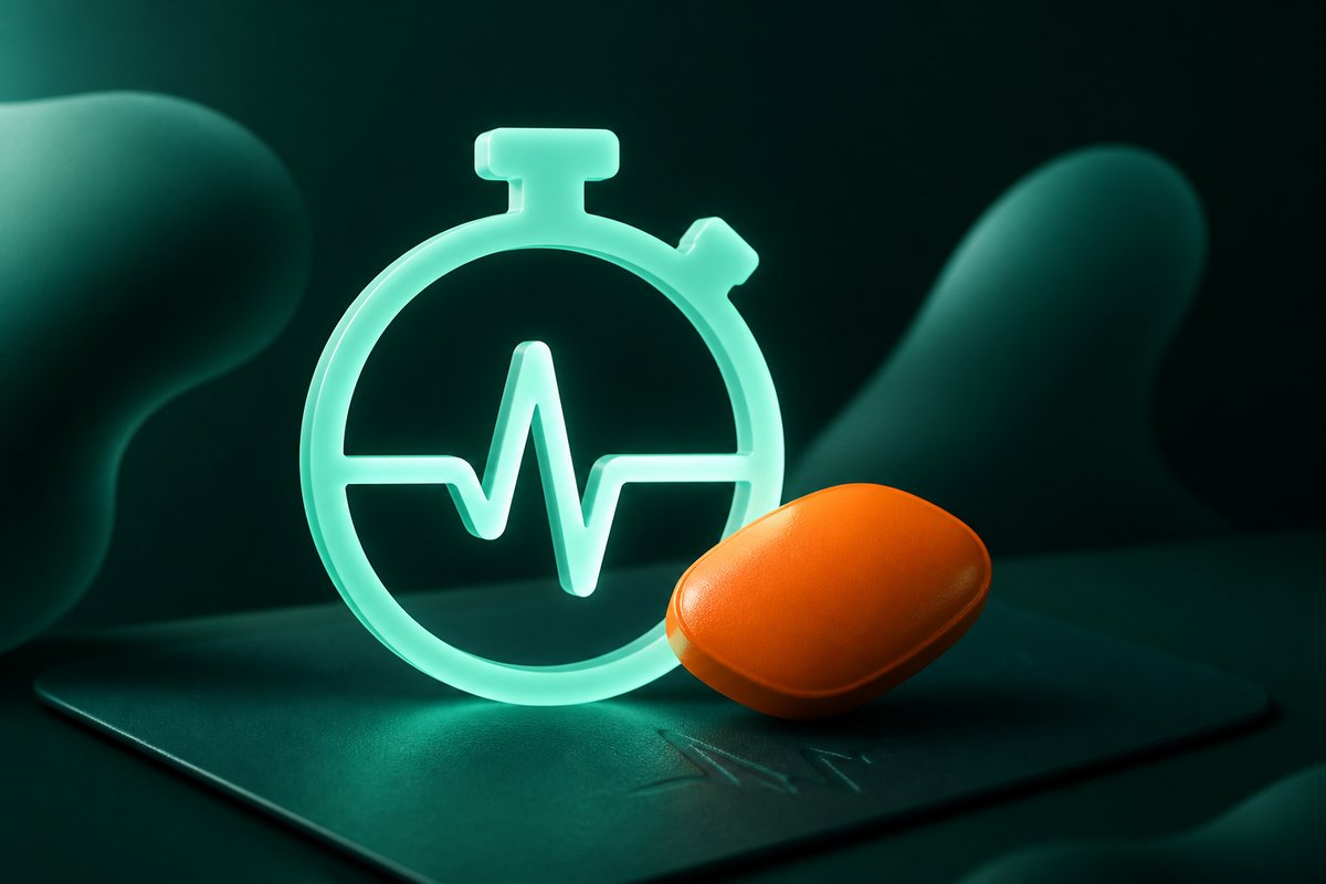 Stopwatch and Levitra 20 mg tablet on a fast-peak card